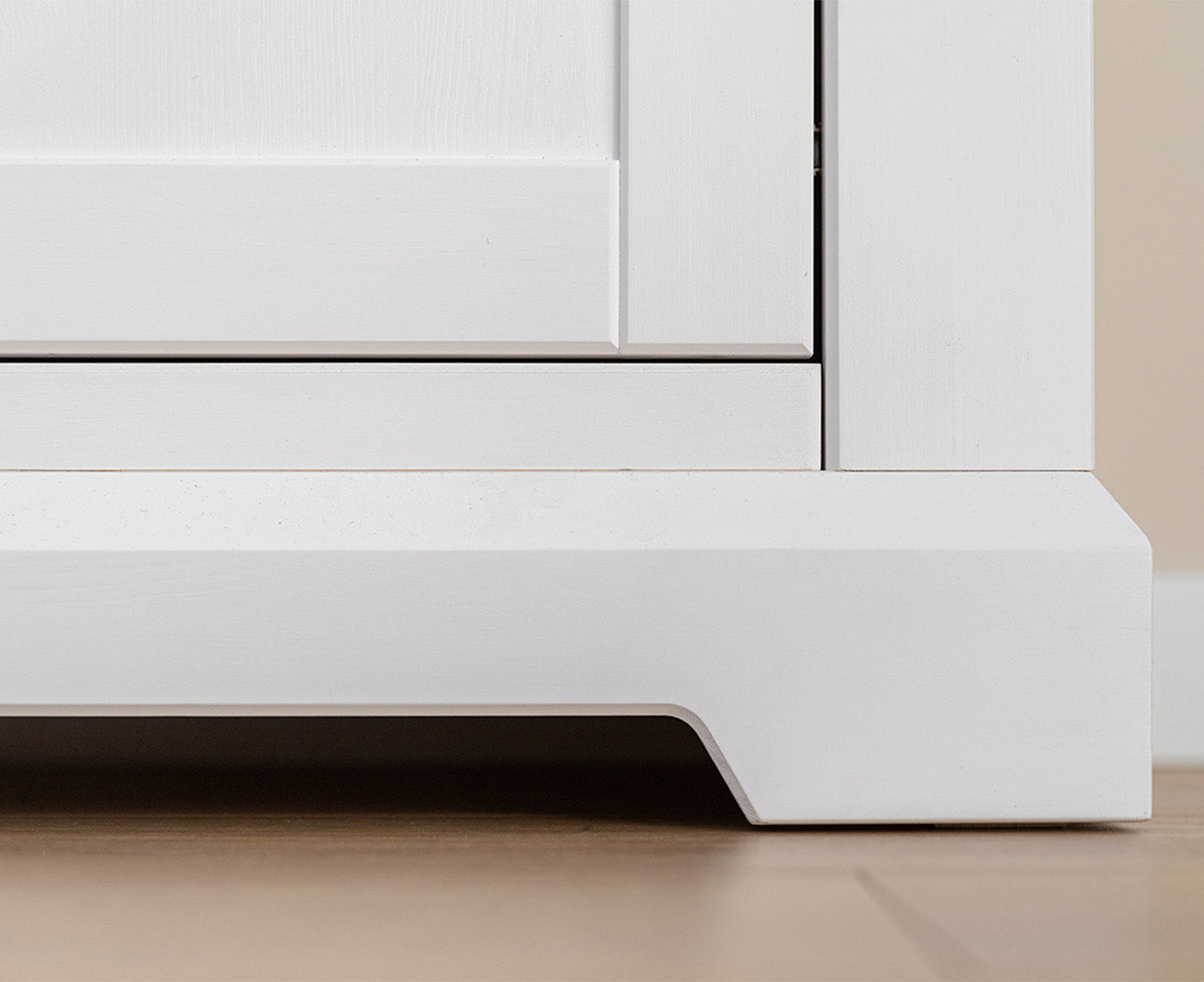 Marone Elite Kommode 2-türig Schmal Massivholz Weiß / Grau