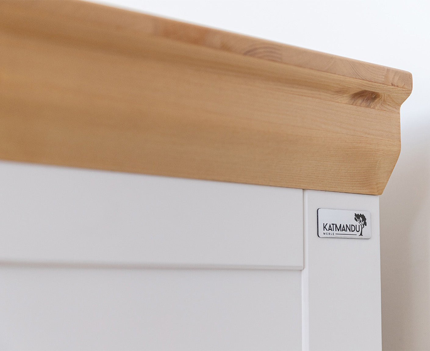 Marone Elite Sideboard 3-türig Massivholz Weiß / Grau