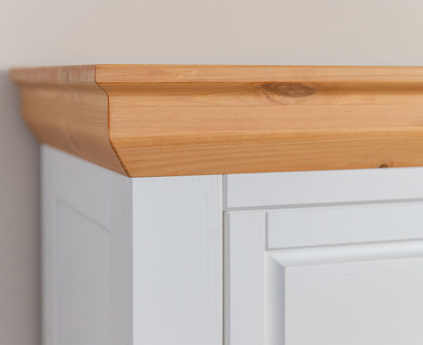 Marone Elite Sideboard 3-türig Massivholz Weiß / Grau