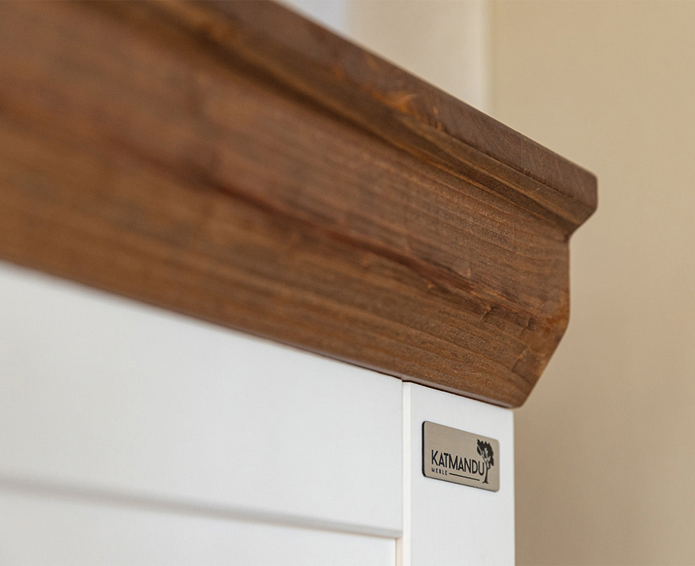 Marone Elite TV-Lowboard Massivholz Weiß / Grau