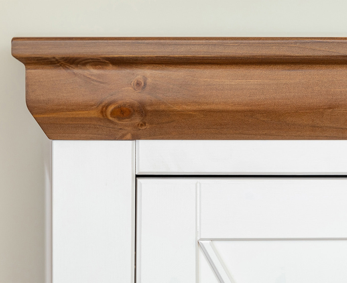 Marone Elite Sideboard 4-türig Massivholz Weiß / Grau