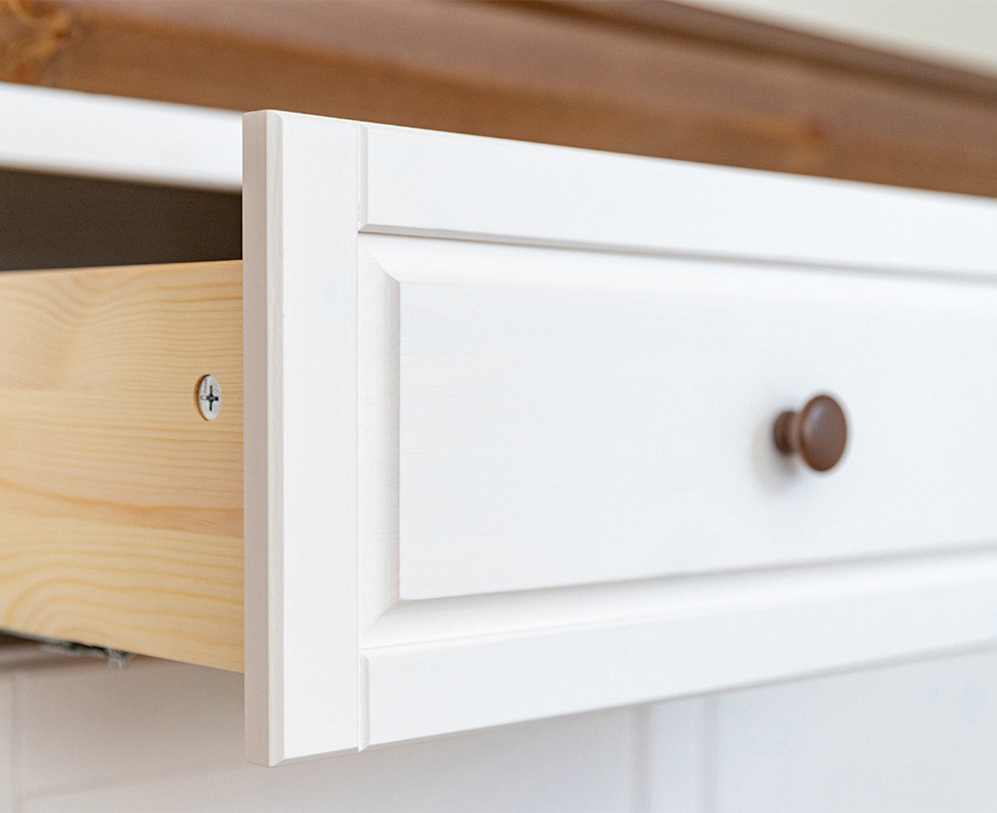 Marone Elite Sideboard 3-türig Massivholz Weiß / Grau