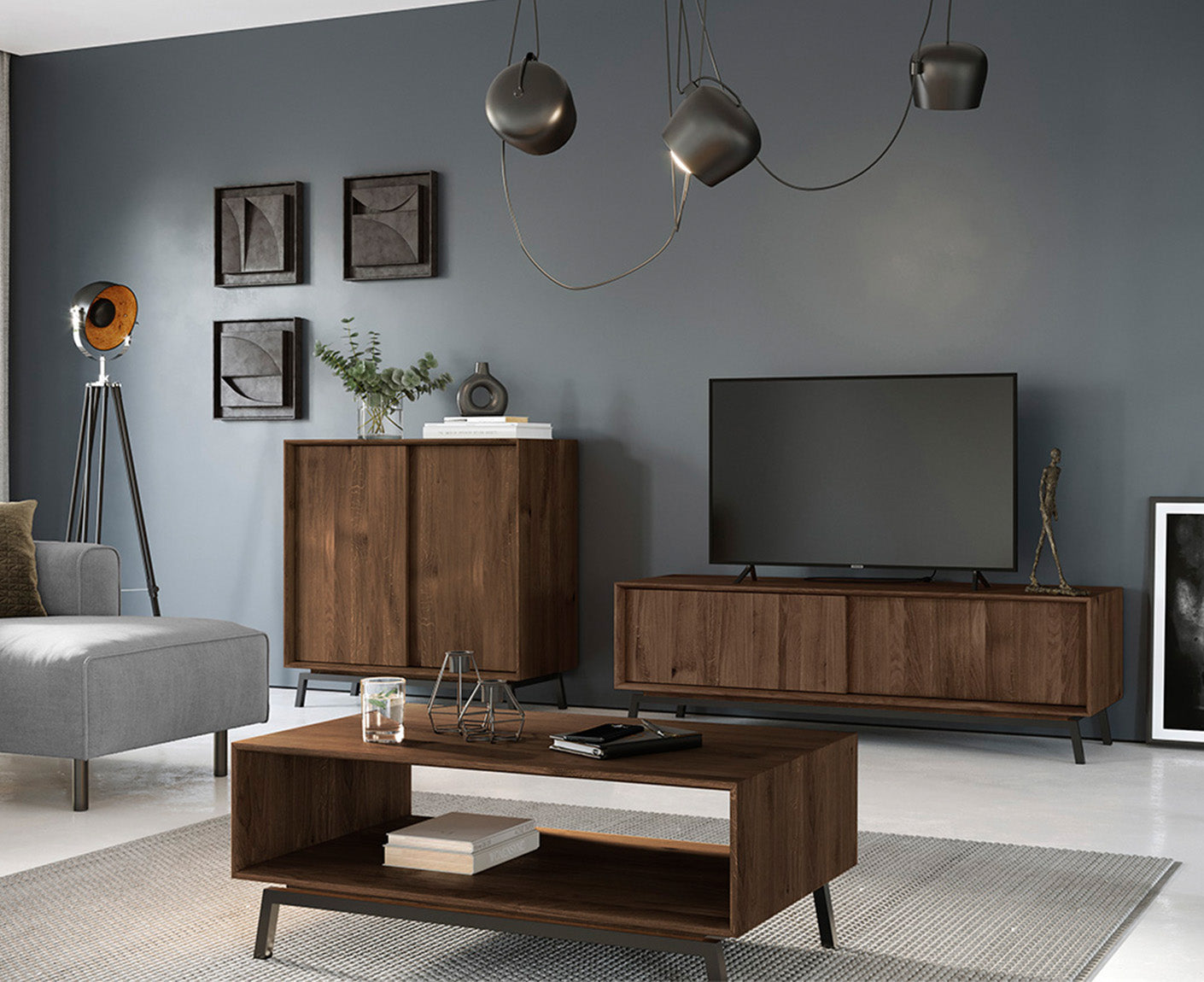 Modern Loft Weinregal Massivholz Eiche geölt