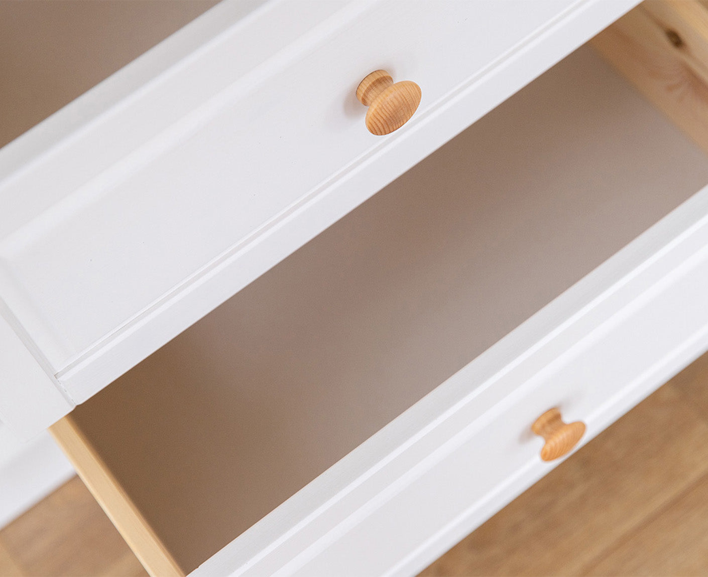 Marone Elite Sideboard 2-türig Massivholz Weiß / Grau