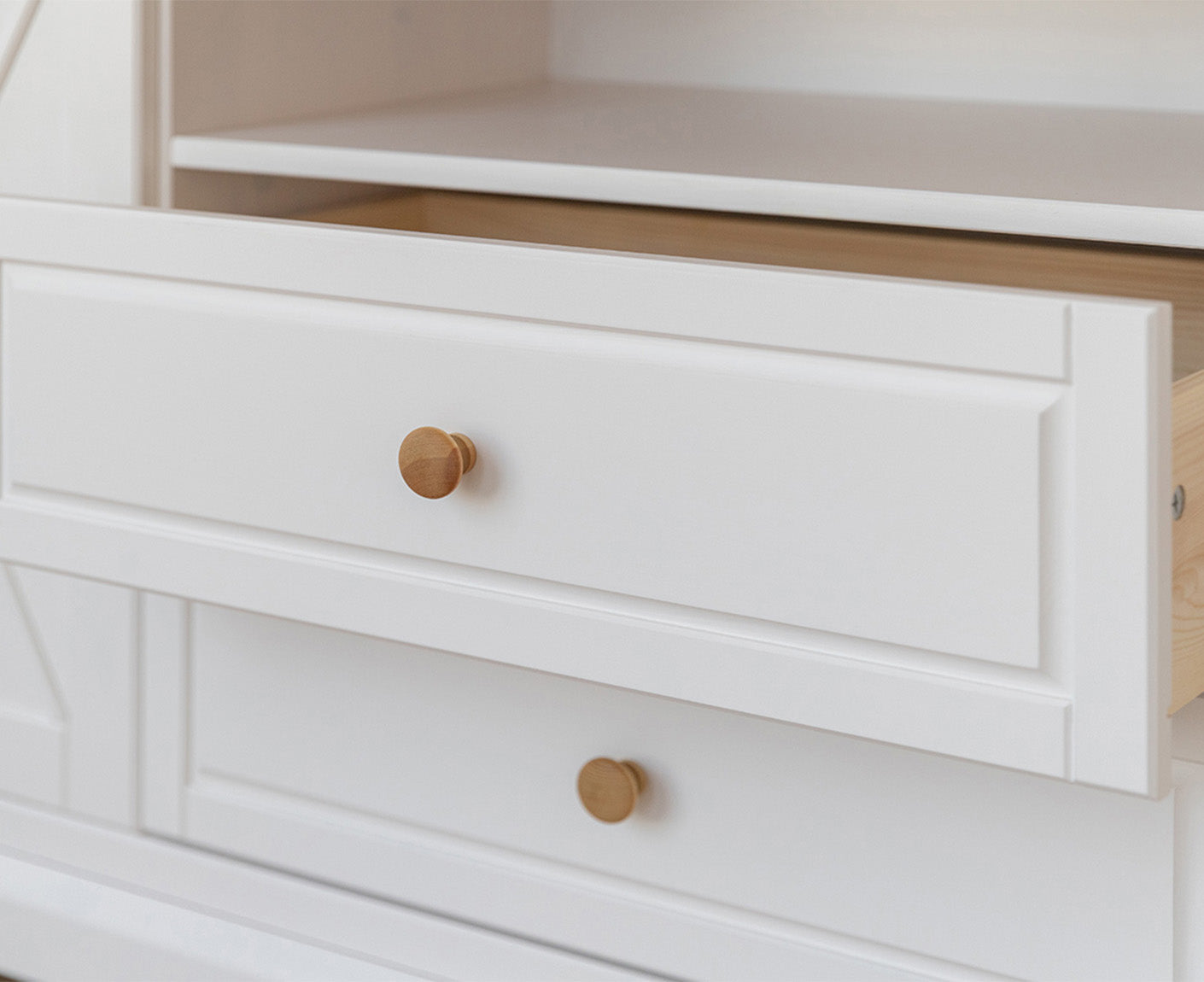 Marone Elite Sideboard 2-türig Massivholz Weiß / Grau