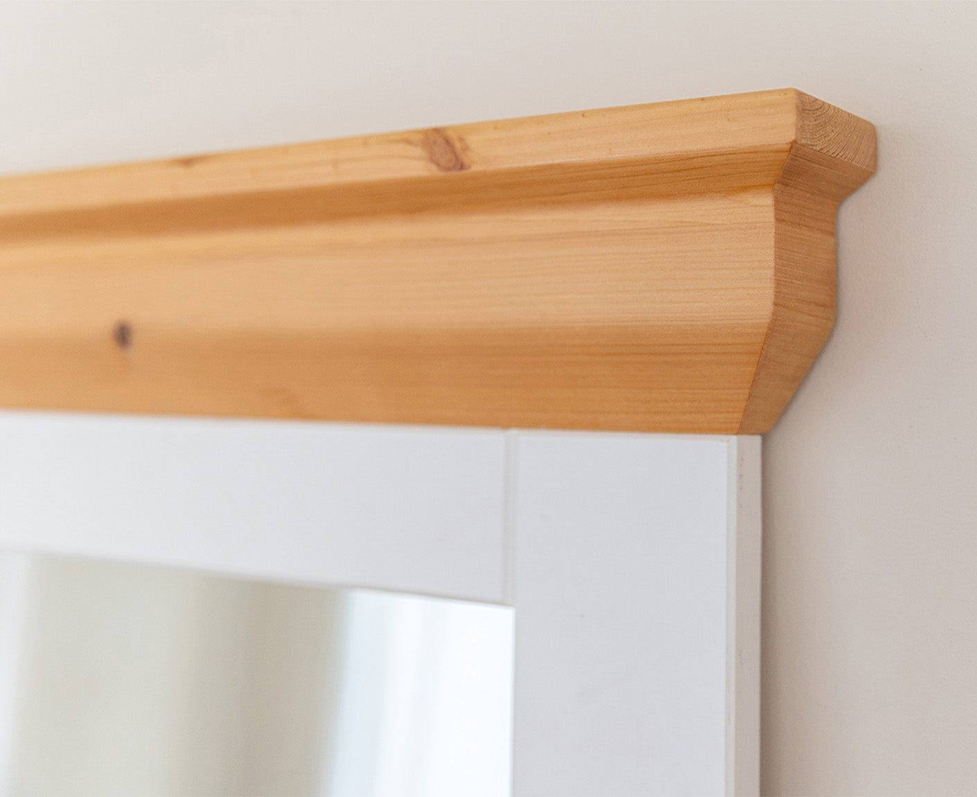 Marone Elite Garderobenspiegel Massivholz Weiß / Grau