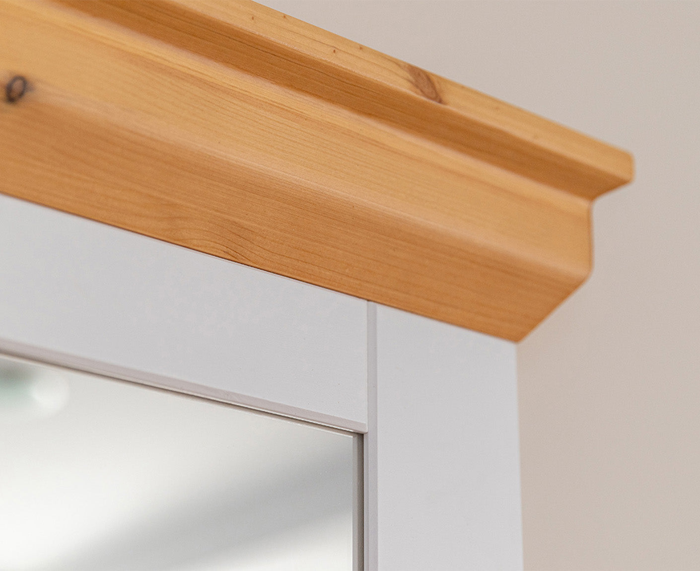 Marone Elite Garderobenspiegel Massivholz Weiß / Grau