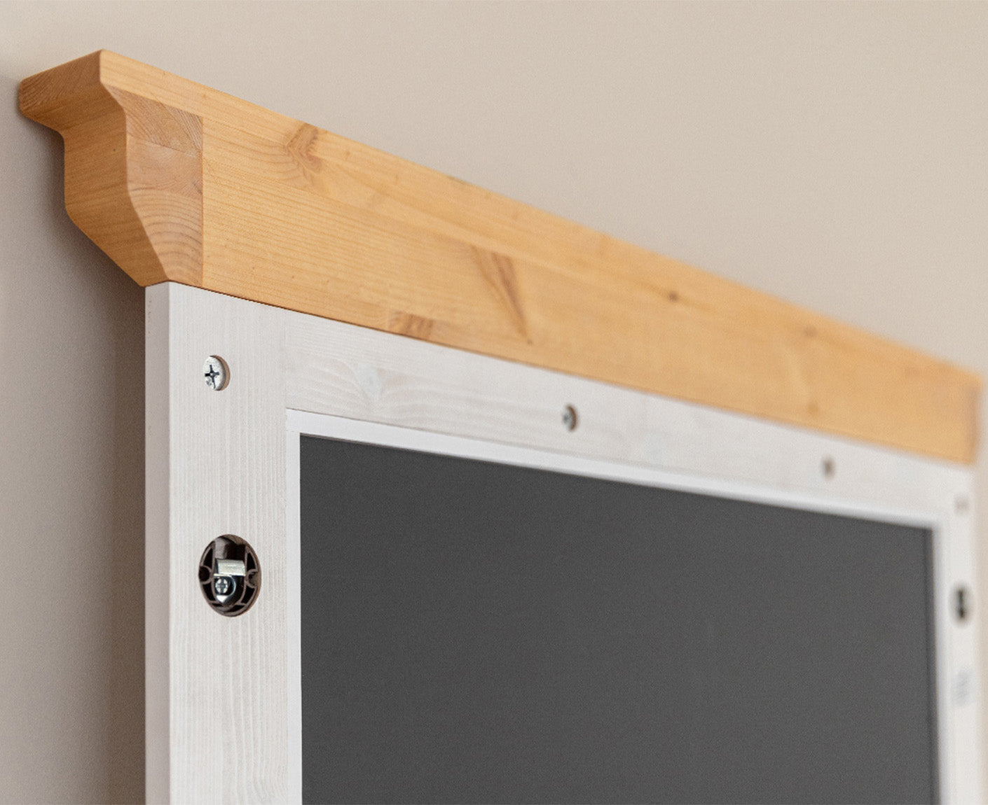 Marone Elite Garderobenspiegel Massivholz Weiß / Grau