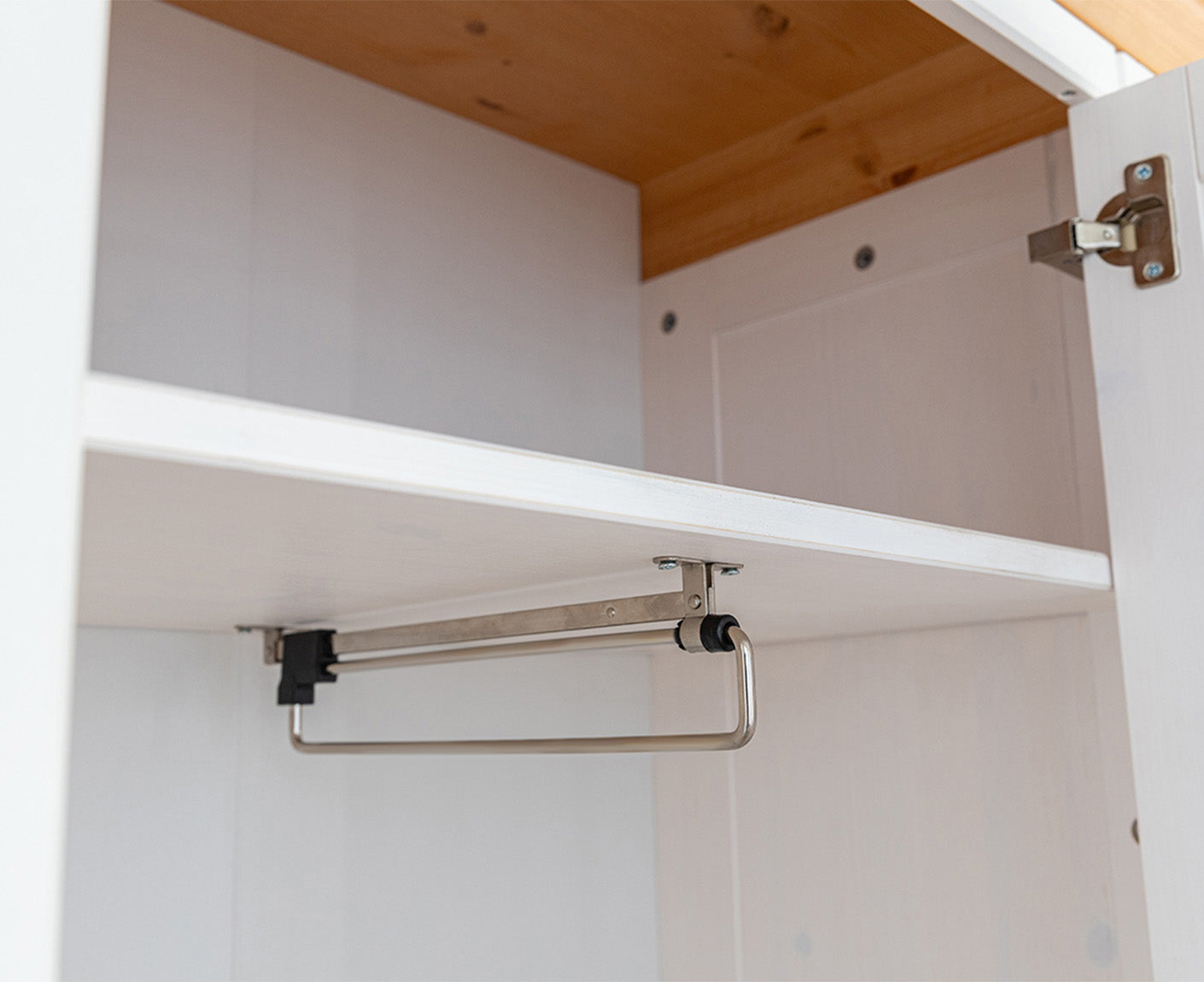 Marone Elite Garderobenschrank Massivholz Weiß / Grau