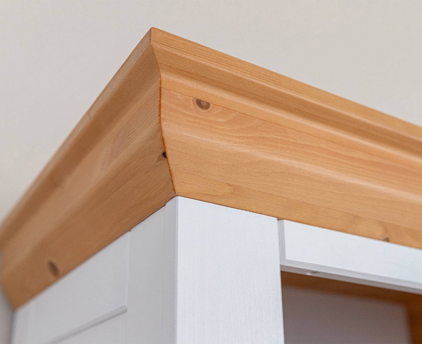 Marone Elite Garderobenschrank Massivholz Weiß / Grau