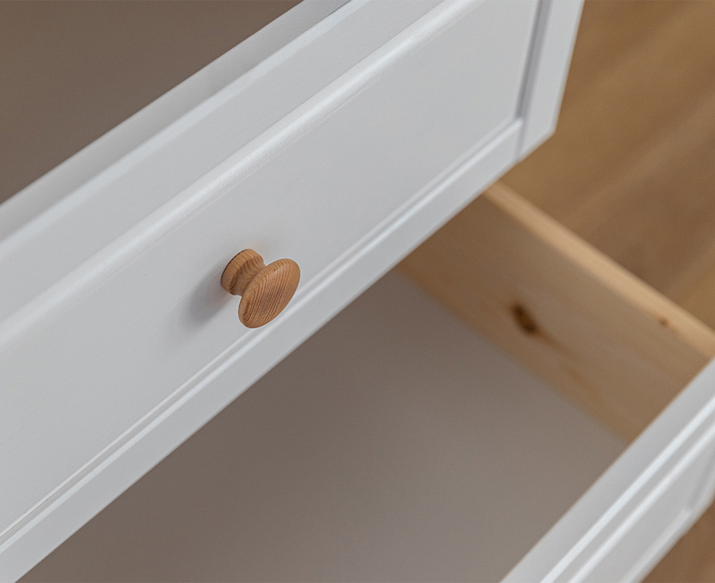 Marone Elite Garderobenschrank Massivholz Weiß / Grau