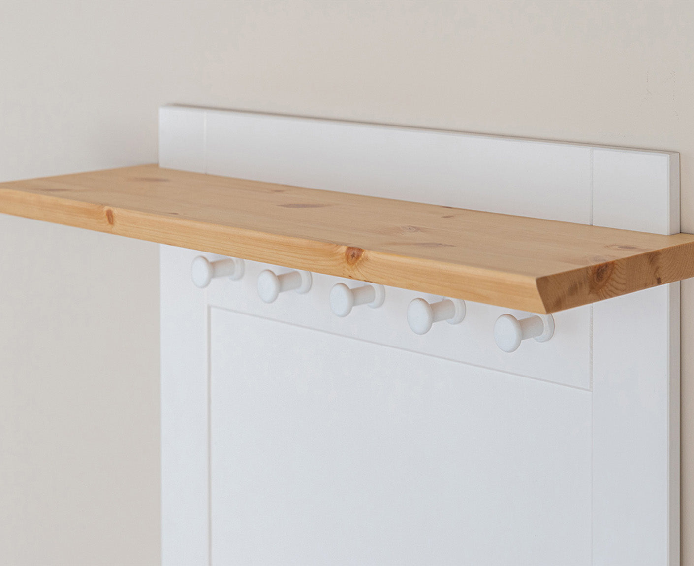 Marone Elite Garderobenpaneel Massivholz Weiß / Grau