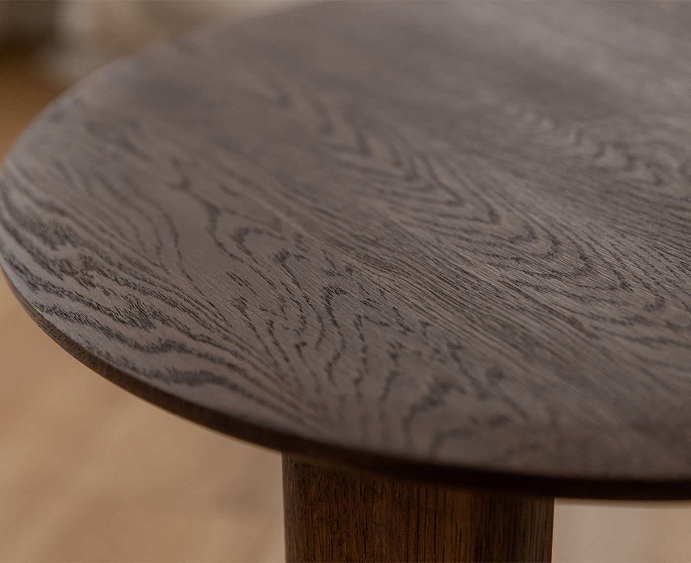 Monty Couchtisch Beistelltisch Ø 51 cm Massivholz geölt