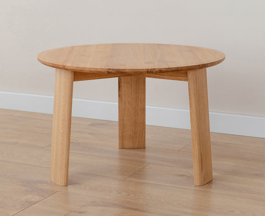 Monty Couchtisch Beistelltisch Ø 61 cm Massivholz geölt