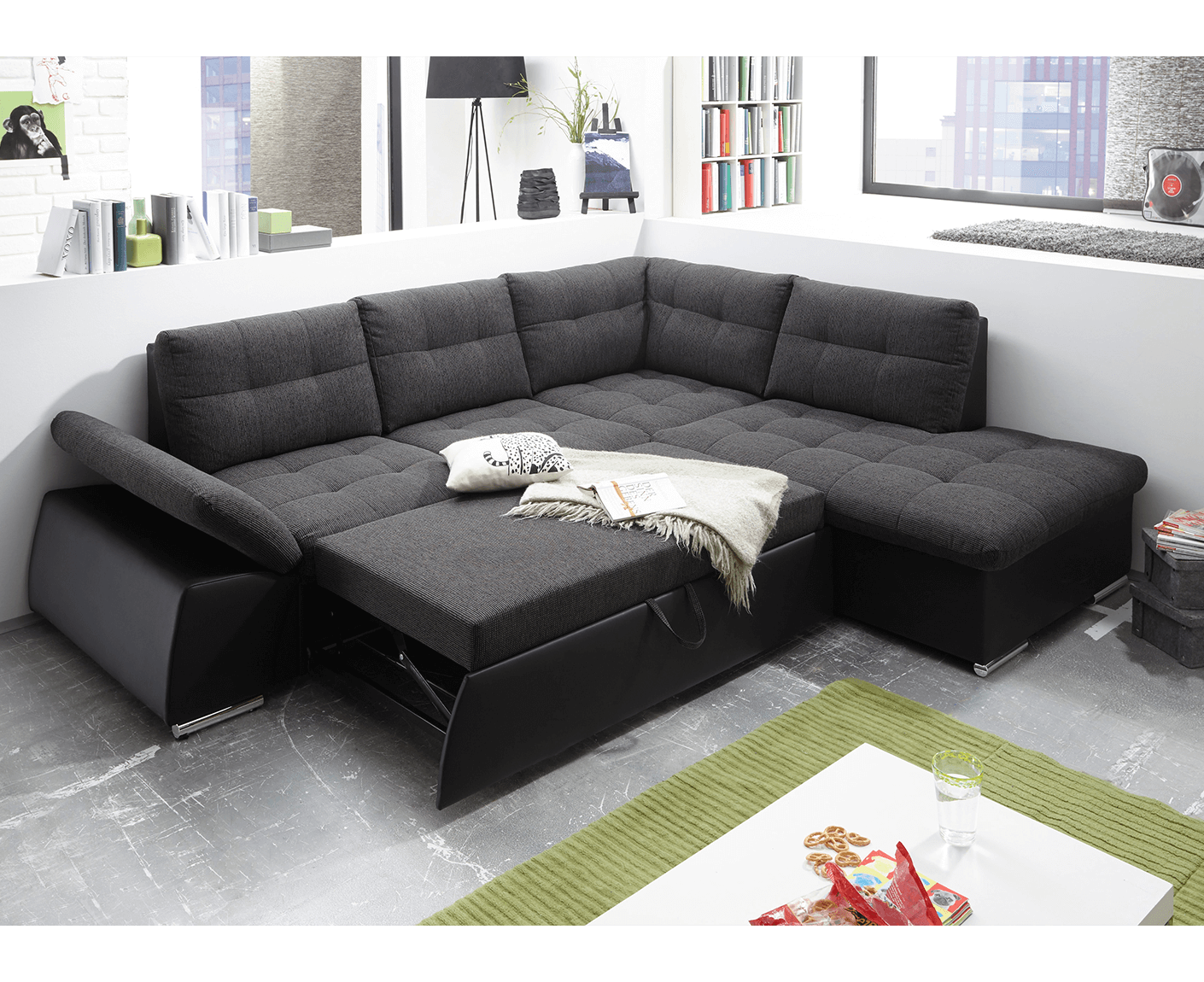 Jakarta Ecksofa 260x219 cm, mit Schlaffunktion - Voelpe