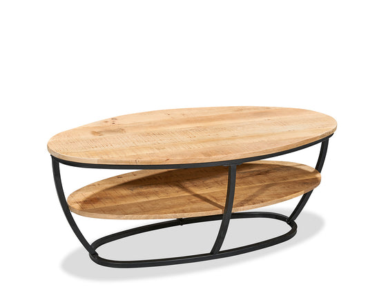 Jambi 2 Couchtisch 110x60 cm Oval Mango Massivholz