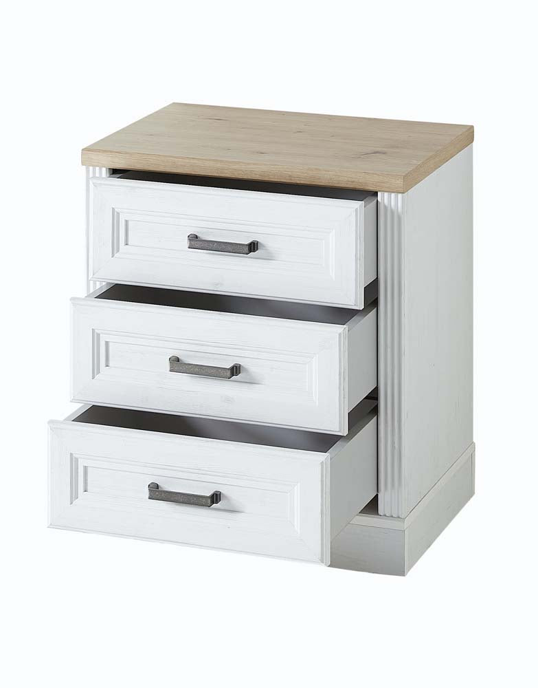 Jasmin Rollcontainer mit 3 Schubladen Pinie hell