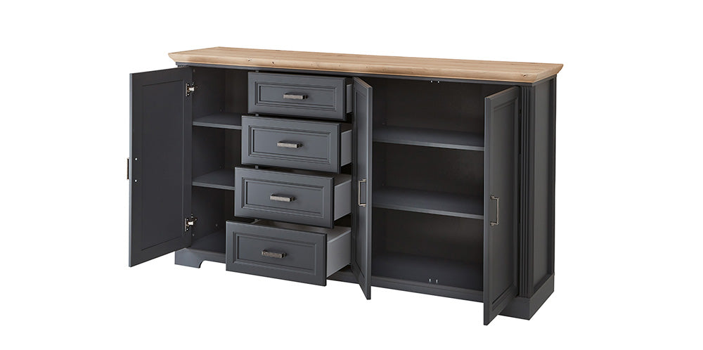 Jasmin Sideboard 165 cm Breite Graphit / Artisan Eiche