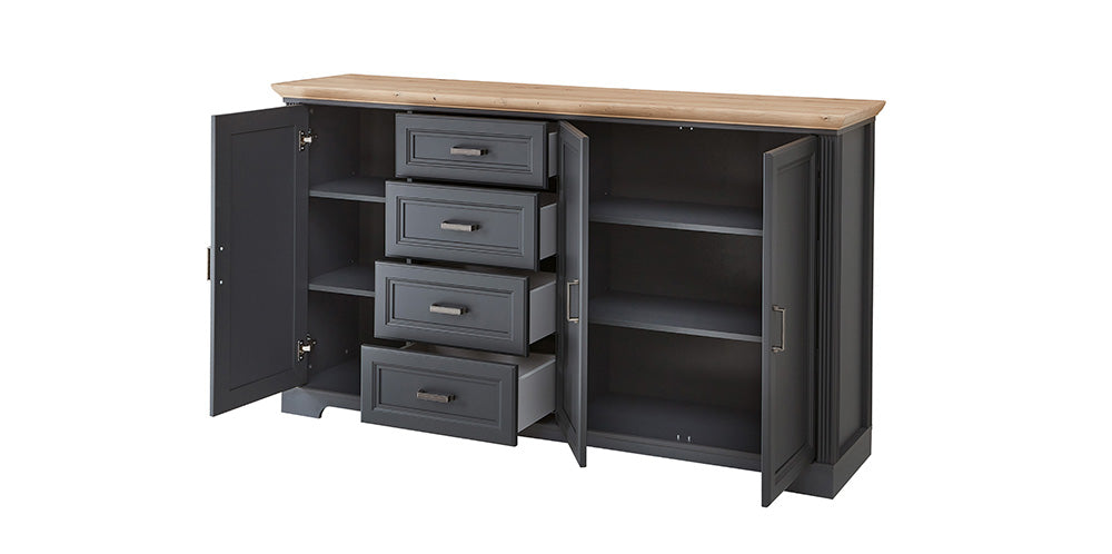 Jasmin Sideboard 182 cm Breite Graphit / Artisan Eiche