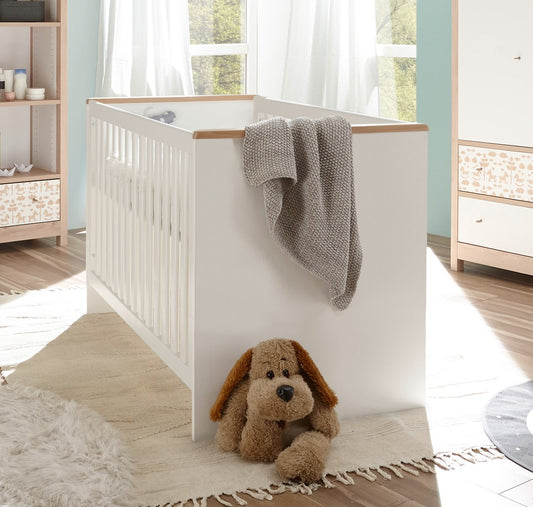 Jonas Babybett 70 x 140 cm Weiß / Edelbuche