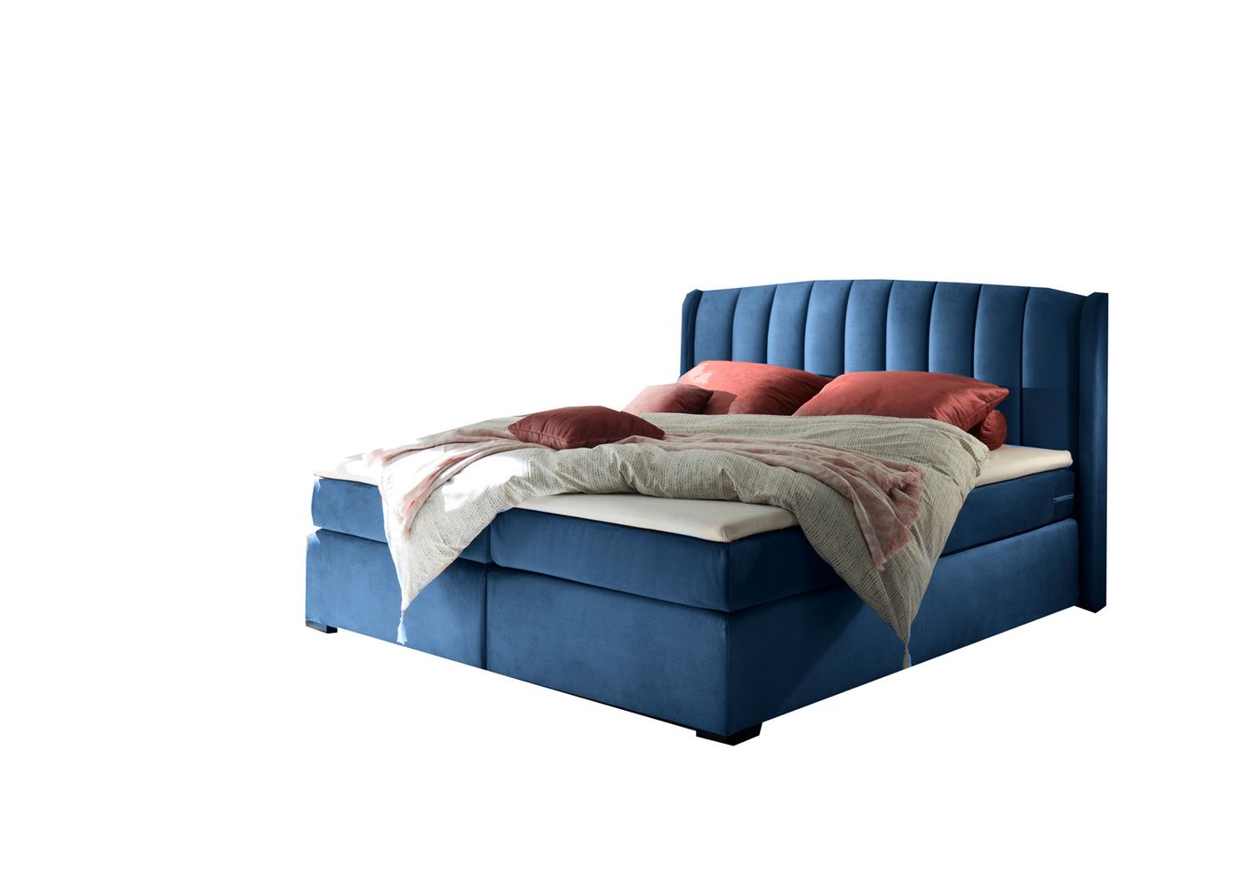 KAMPALA 3 Boxspringbett 180x200cm Mondscheinblau