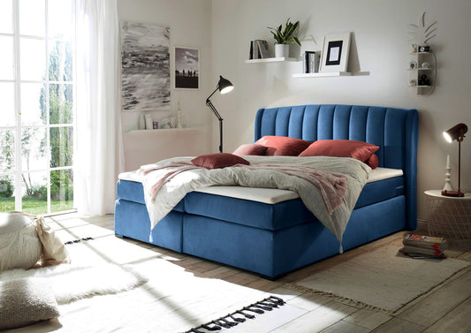 KAMPALA Boxspringbett 180x200cm Mondscheinblau