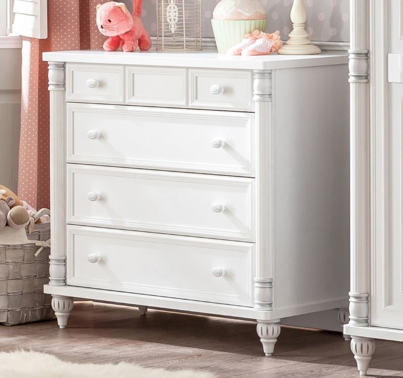 Cilek ROMANTIC Kommode Kinderkommode Anrichte Sideboard Weiß - Voelpe