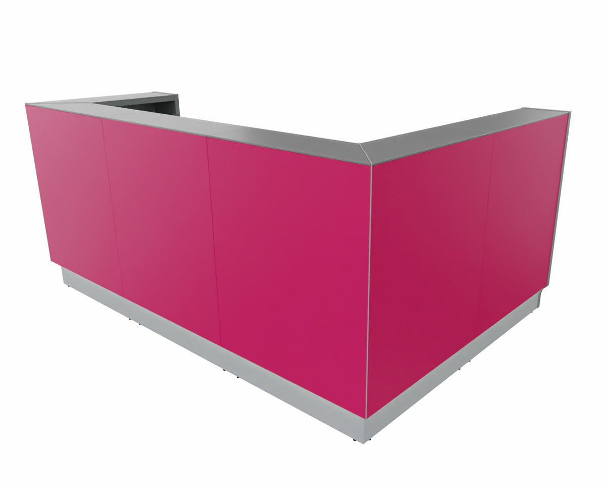 Linea 5 Empfangstheke 244,4 x 165 cm Eckig Pink / Korpus wählbar