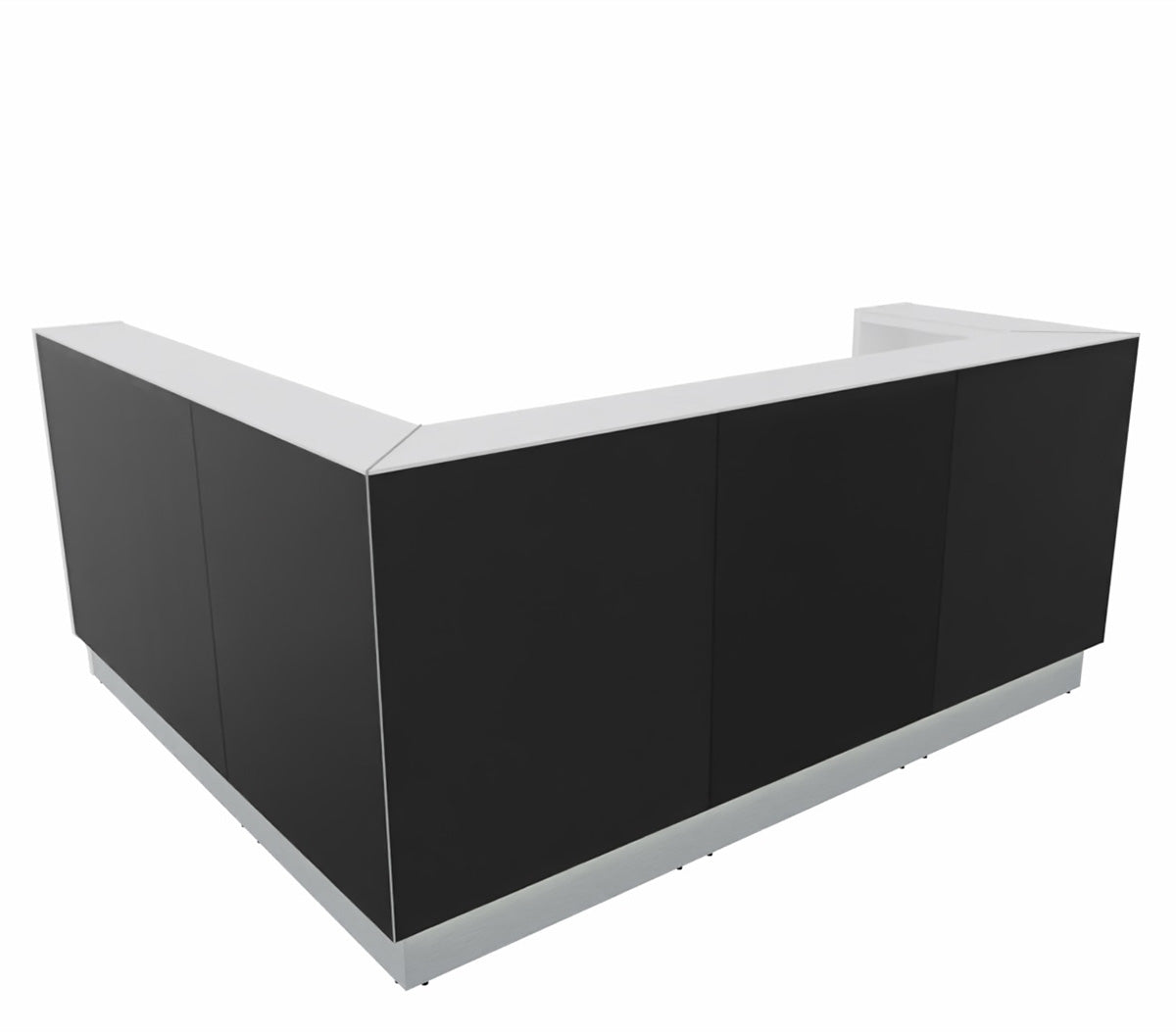 Linea 6 Empfangstheke 244,4 x 205 cm Eckig, Schwarz / Korpus wählbar