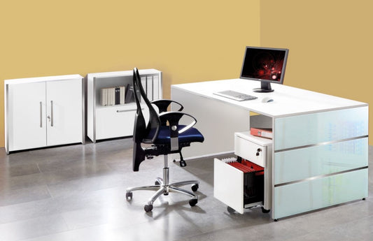 LUGANO TYP3 Komplettbüro Büro Komplettset Office Weiß