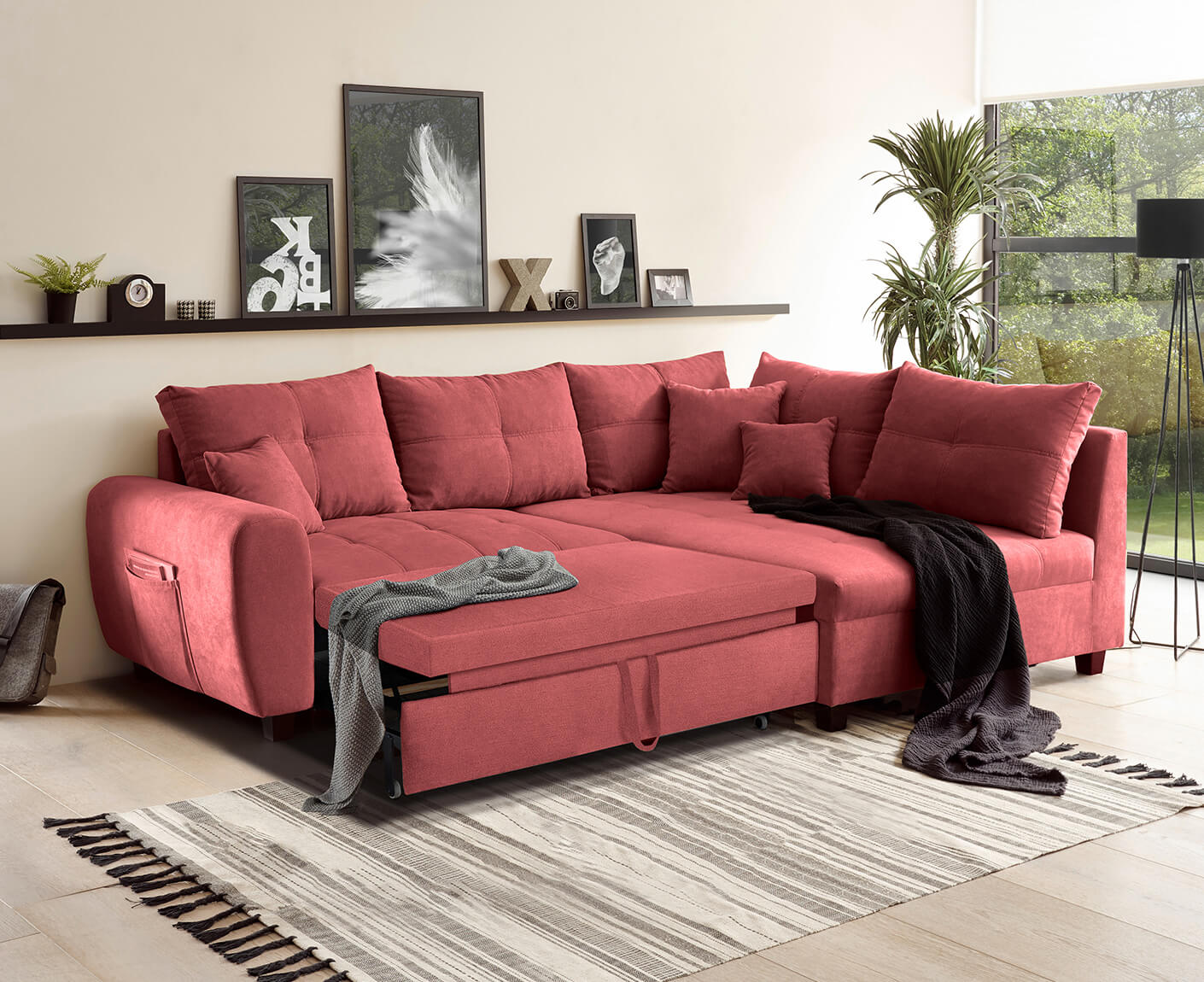 Lea Ecksofa 248 x 176 cm, mit Schlaffunktion - Voelpe