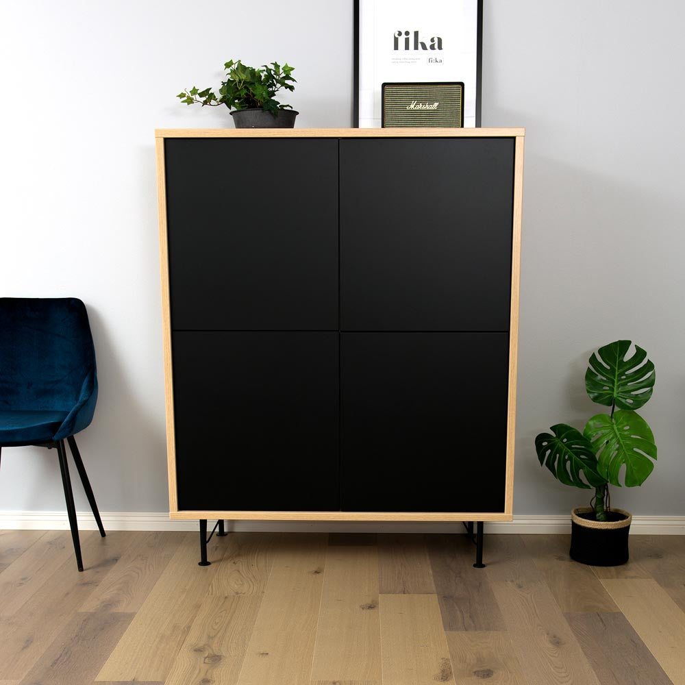 Tenzo Flow Designer Highboard klein Schwarz / Eiche