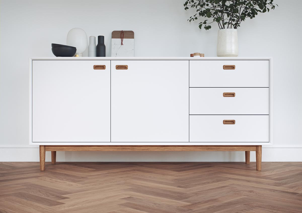 Tenzo Svea Sideboard 170 cm Weiß / Eiche