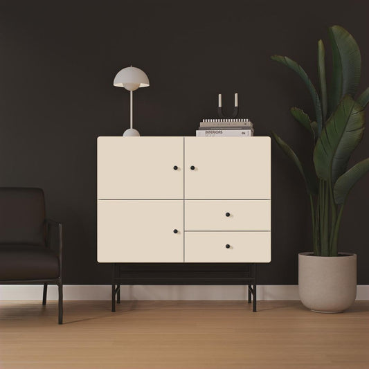 Tenzo Cocktail Highboard Creme / Schwarz