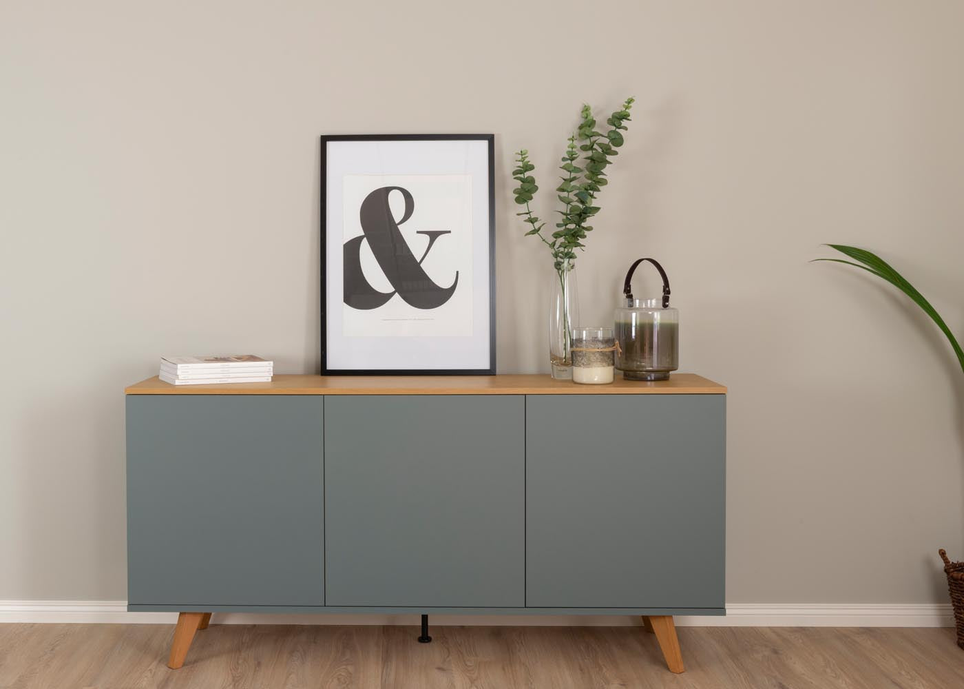 Tenzo Amelia Sideboard 162 cm Grün / Eiche