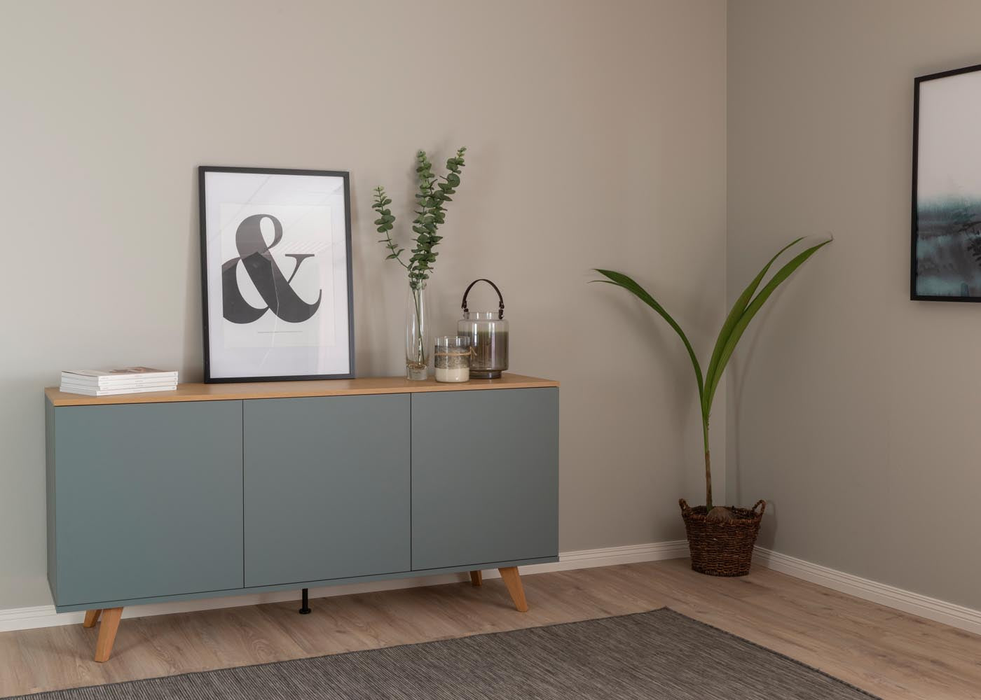 Tenzo Amelia Sideboard 162 cm Grün / Eiche