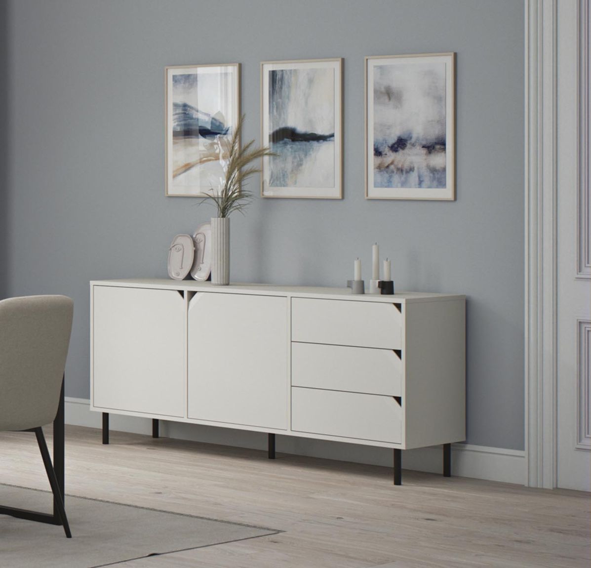 Tenzo Corner Sideboard 176 cm Weiß