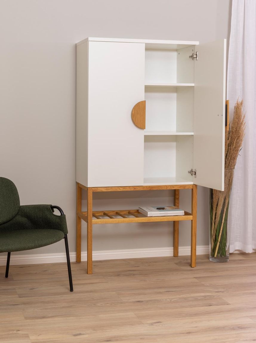 Tenzo Scoop Highboard Weiß / Eiche