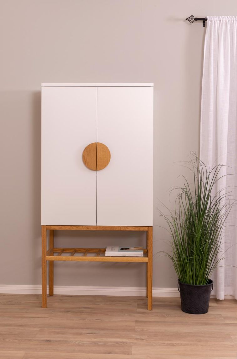 Tenzo Scoop Highboard Weiß / Eiche