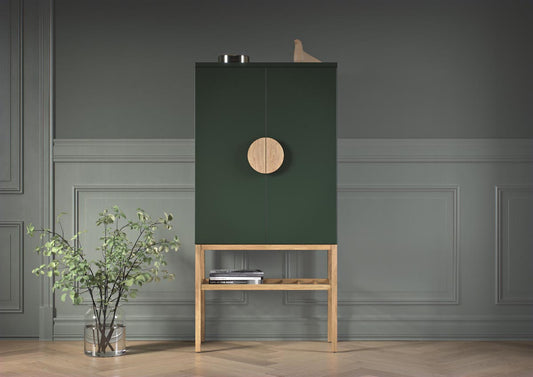 Tenzo Scoop Highboard Grün / Eiche