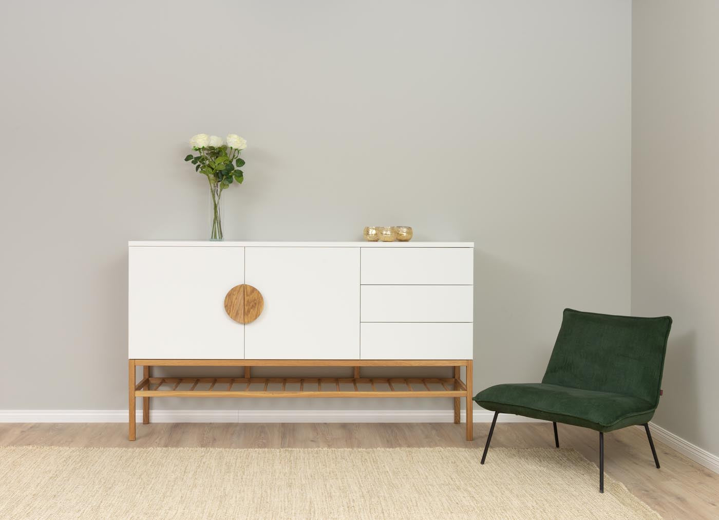 Tenzo Scoop Sideboard Weiß / Eiche