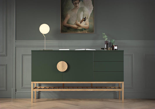 Tenzo Scoop Sideboard Grün / Eiche