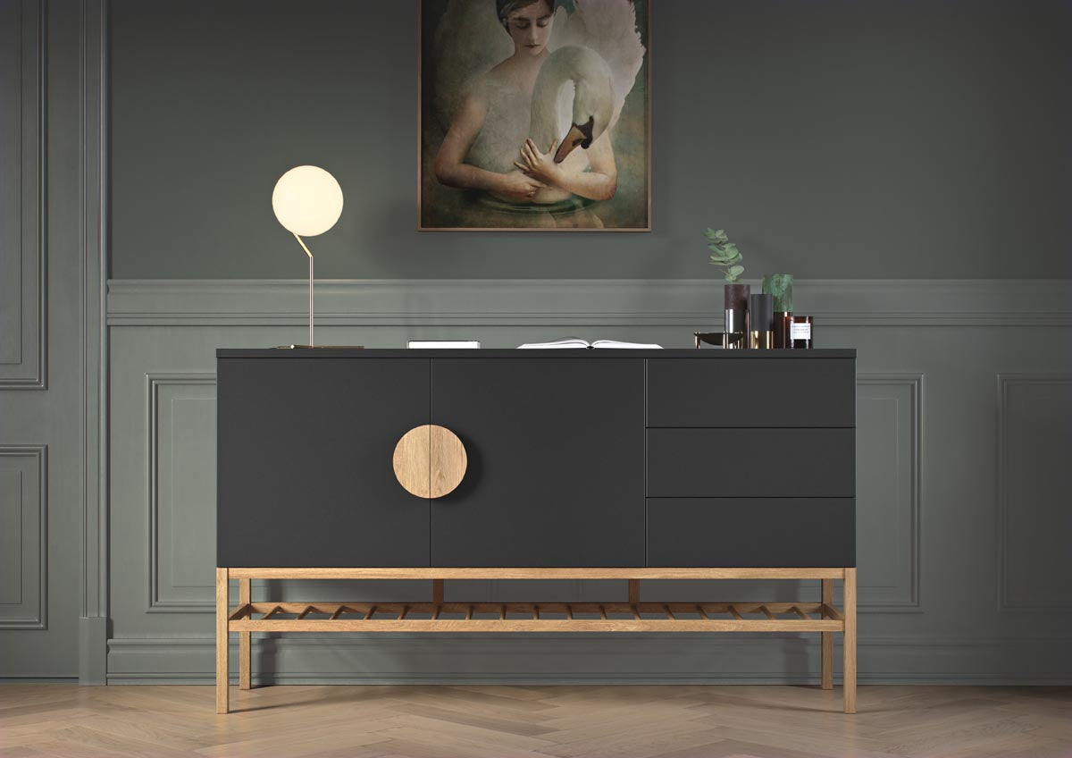 Tenzo Scoop Sideboard Schwarz / Eiche