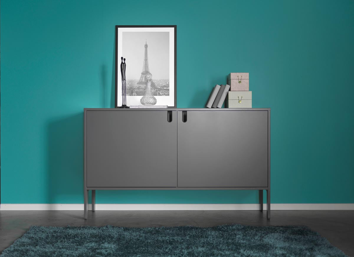 Tenzo Uno Designer Schrank 2-türig 148 cm Grau