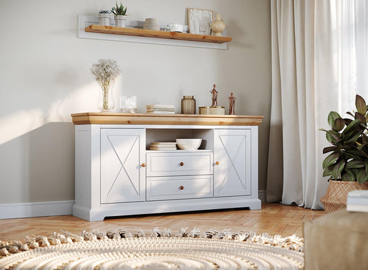 Marone Elite Sideboard 2-türig Weiß/Kiefer