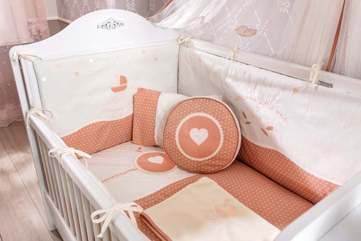 Cilek ROMANTIC Babyset 70x140cm Rosa / Weiß - Voelpe