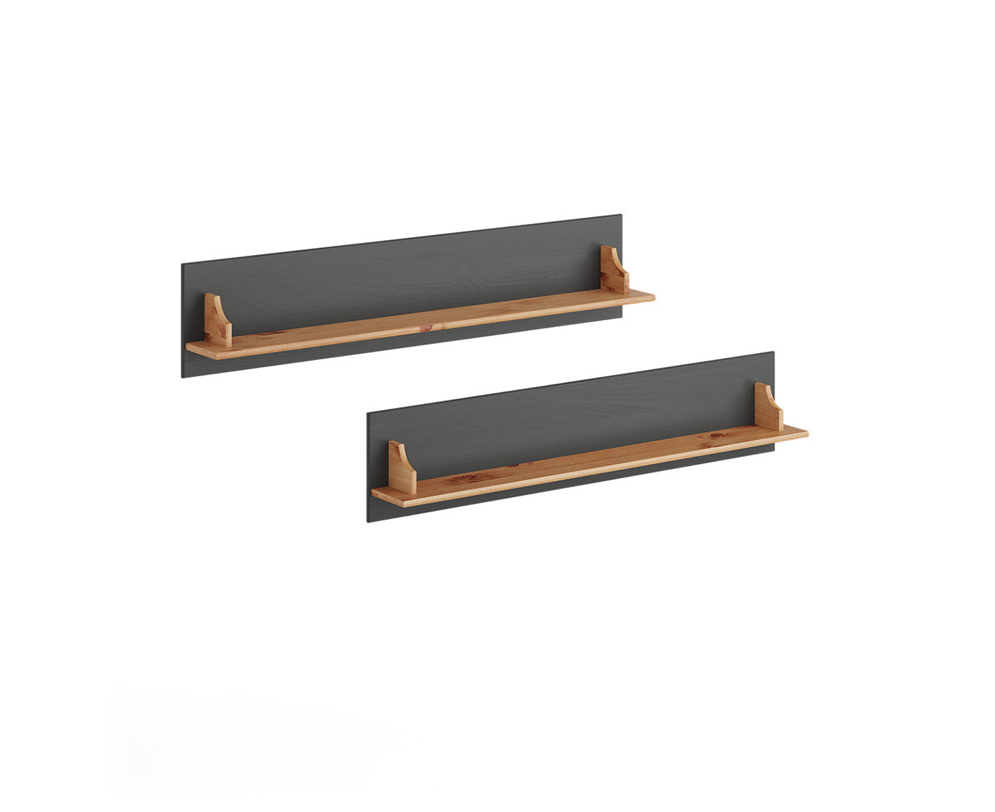 Belluno Elegante 2er-Set Wandregal Massivholz