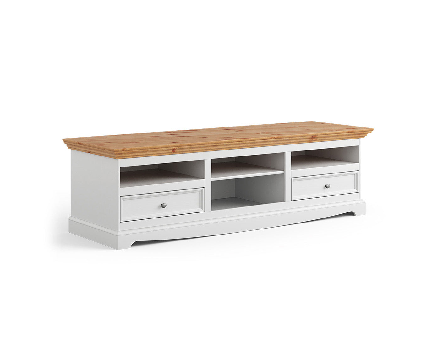 Belluno Elegante Wohnzimmerset 5-teilig Massivholz Weiß/Kiefer