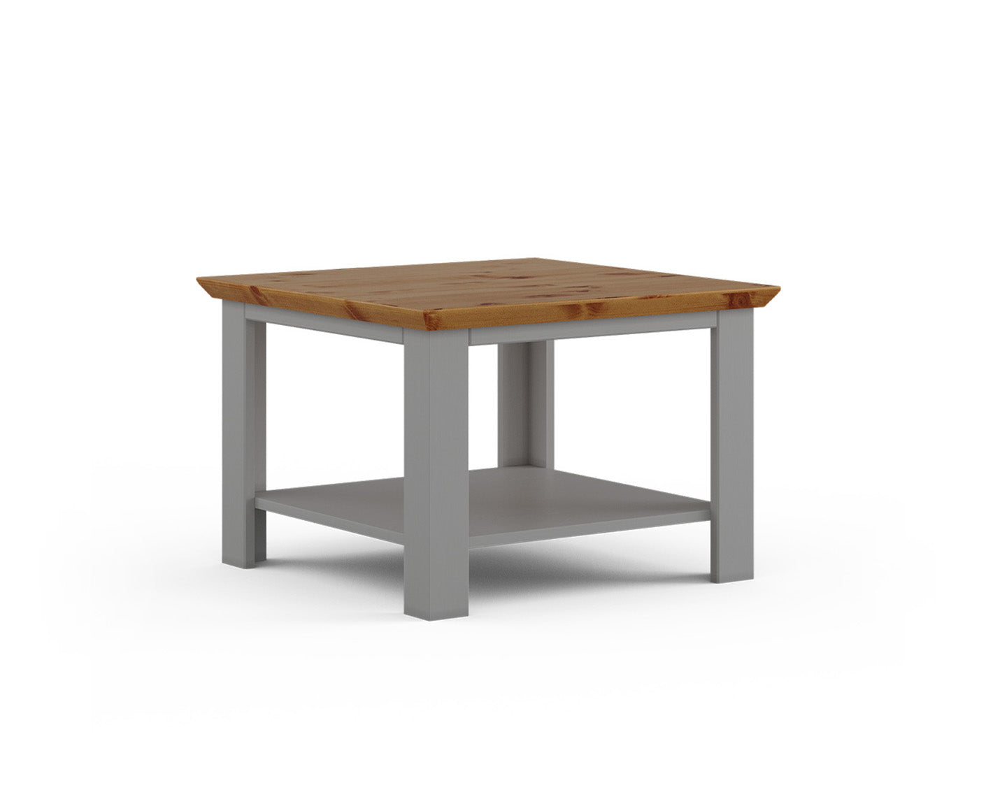 Marone Elite Couchtisch 70x70 cm Massivholz Weiß / Grau