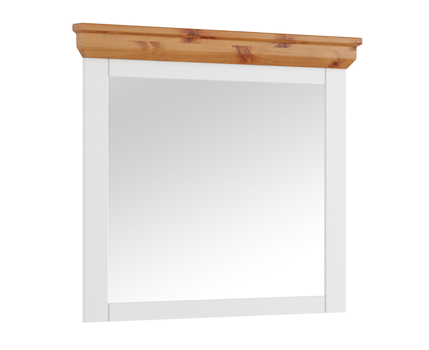 Marone Elite Garderobenspiegel Massivholz Weiß / Grau